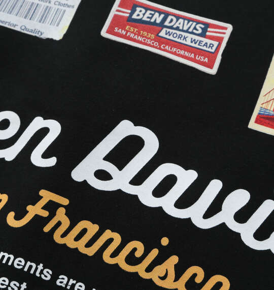 BEN DAVIS ラベルロゴクルーネックスウェット ブラック