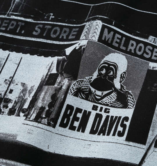 BEN DAVIS バックフードプリントプルパーカー ブラック