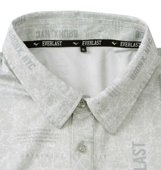 EVERLAST 総柄プリント半袖ポロシャツ ライトグレー
