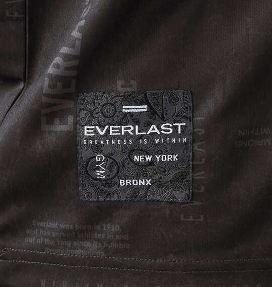 EVERLAST 総柄プリント半袖ポロシャツ ブラック