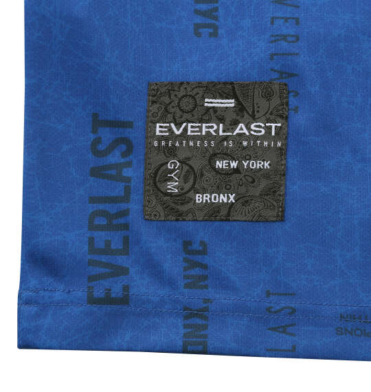 EVERLAST 総柄プリント半袖ポロシャツ ブルー