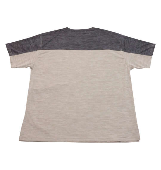 EL.FO DRYクルーネック切替半袖Tシャツ チャコール×ベージュ