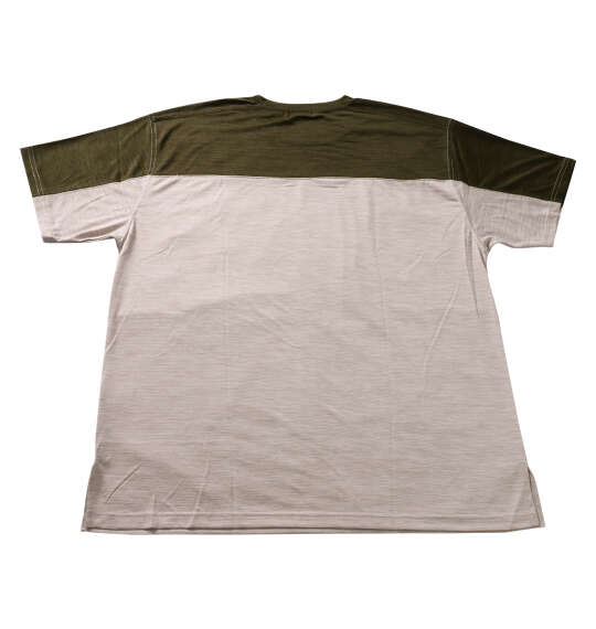 EL.FO DRYクルーネック切替半袖Tシャツ カーキ×ベージュ