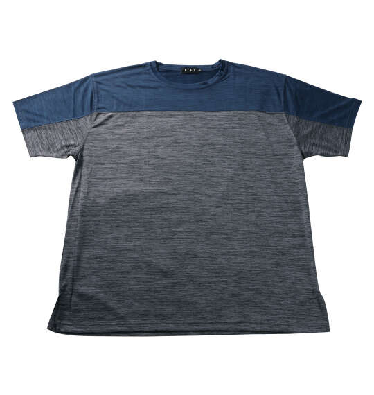 EL.FO DRYクルーネック切替半袖Tシャツ ネイビー×チャコール