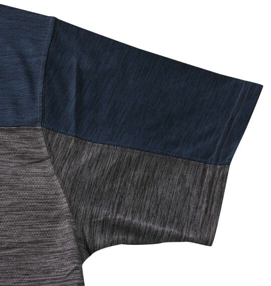 EL.FO DRYクルーネック切替半袖Tシャツ ネイビー×チャコール