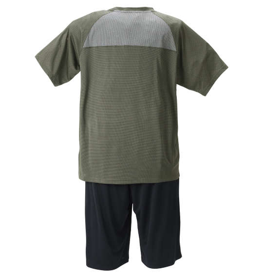 Colantotte ACTIVE カチオンメッシュラグラン半袖Tシャツ+ハニカムメッシュハーフパンツ カーキ×ブラック