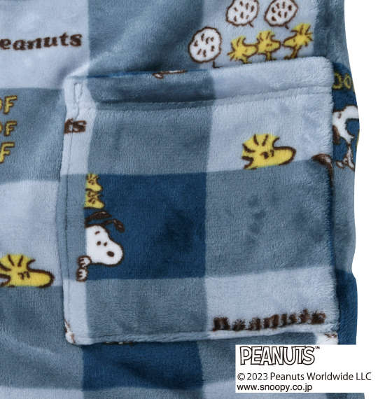 PEANUTS SNOOPYふわもこ総柄半纏 ブルー