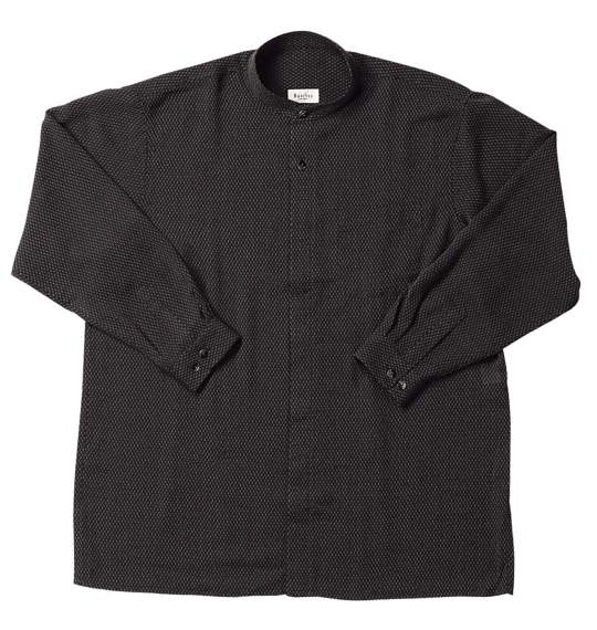  比翼スタンドカラーシャツ ブラック