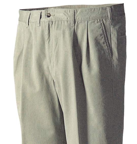 MANCHES ツータックパンツ グリーンベージュ