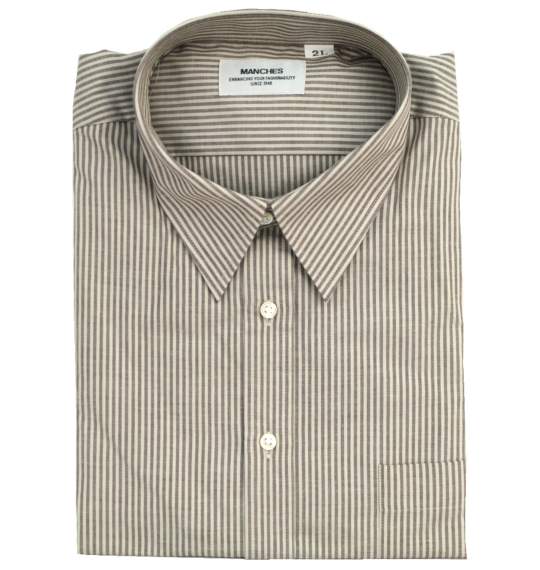  レギュラーカラー カラーシャツ ブラウン