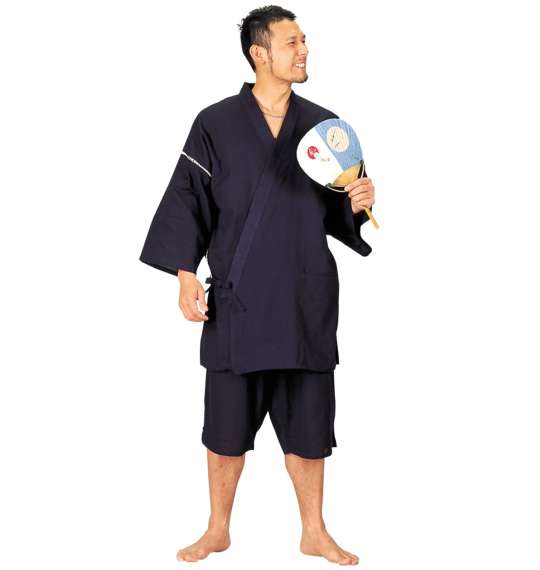 定番 甚平 ネイビー