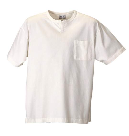MANCHES キーネックＴシャツ（半袖） ホワイト