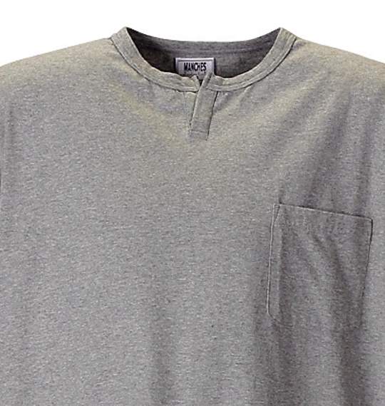 MANCHES キーネックＴシャツ（半袖） モクグレー