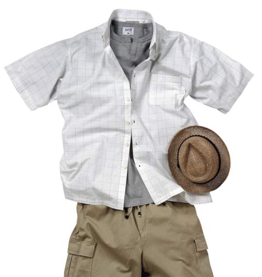 MANCHES キーネックＴシャツ（半袖） モクグレー