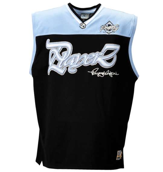Playerz69 ノースリーブＴシャツ ブラック×サックス