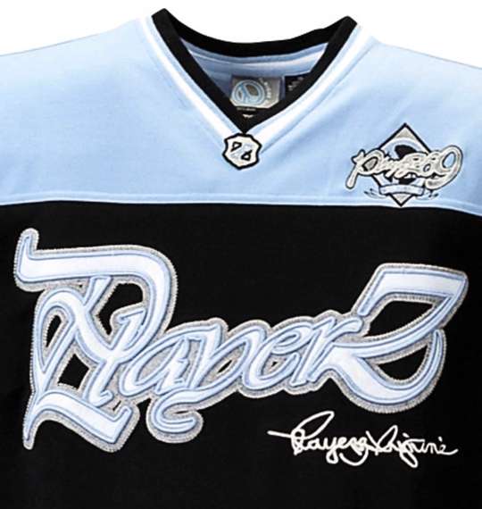 Playerz69 ノースリーブＴシャツ ブラック×サックス
