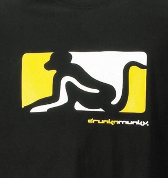 drunkn munky Tシャツ ブラック